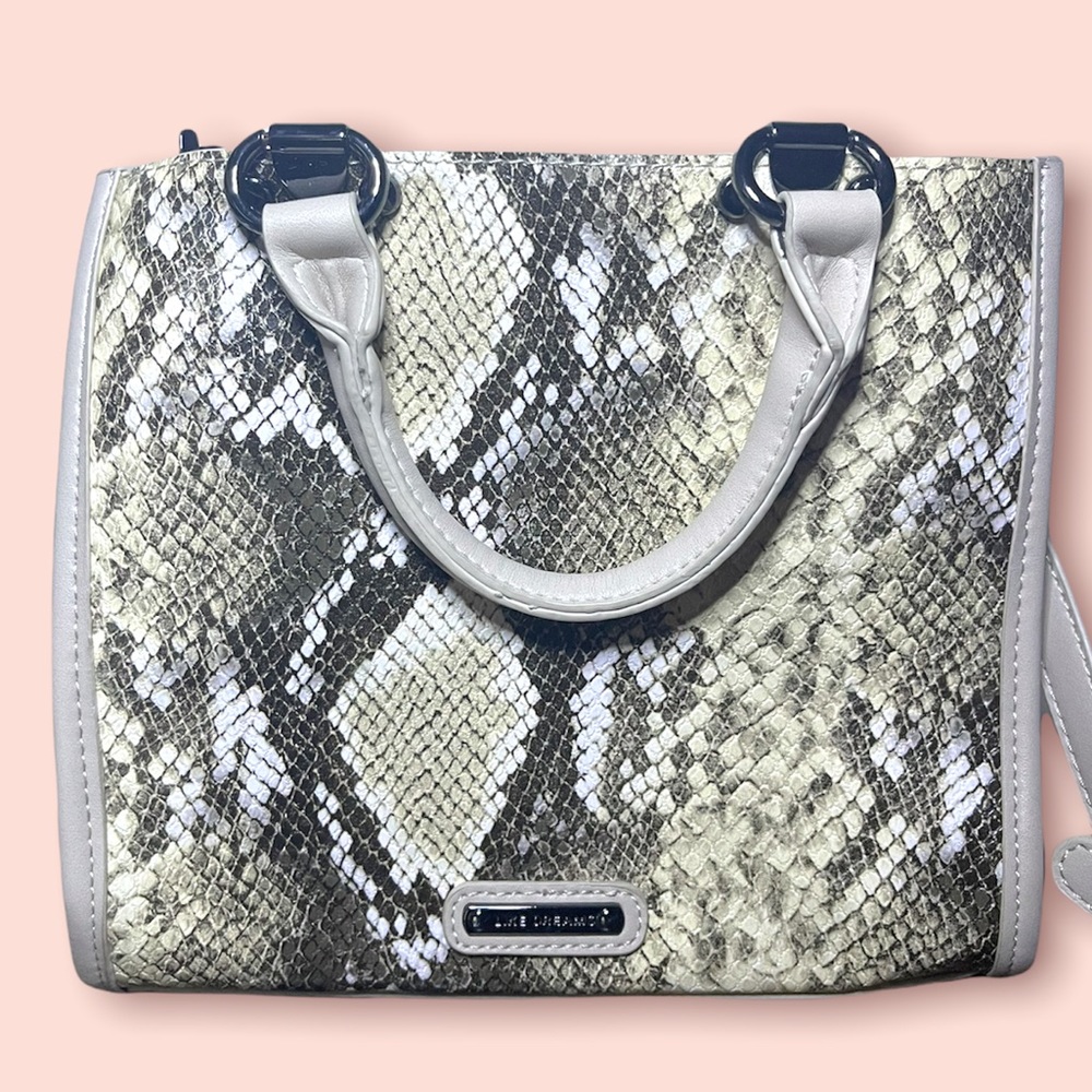 White snake skin crossbody bag